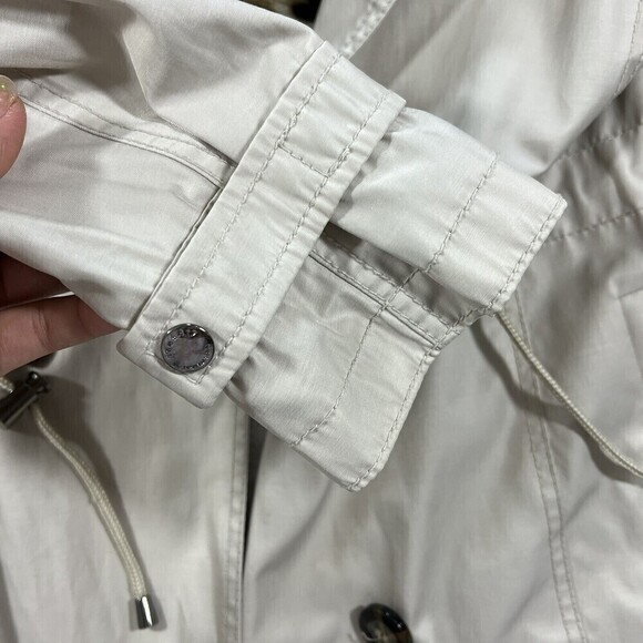 Laundry by‎ Shelli Segal Double Breasted Hooded Trench Coat Cream Size M - Picture 7 of 16